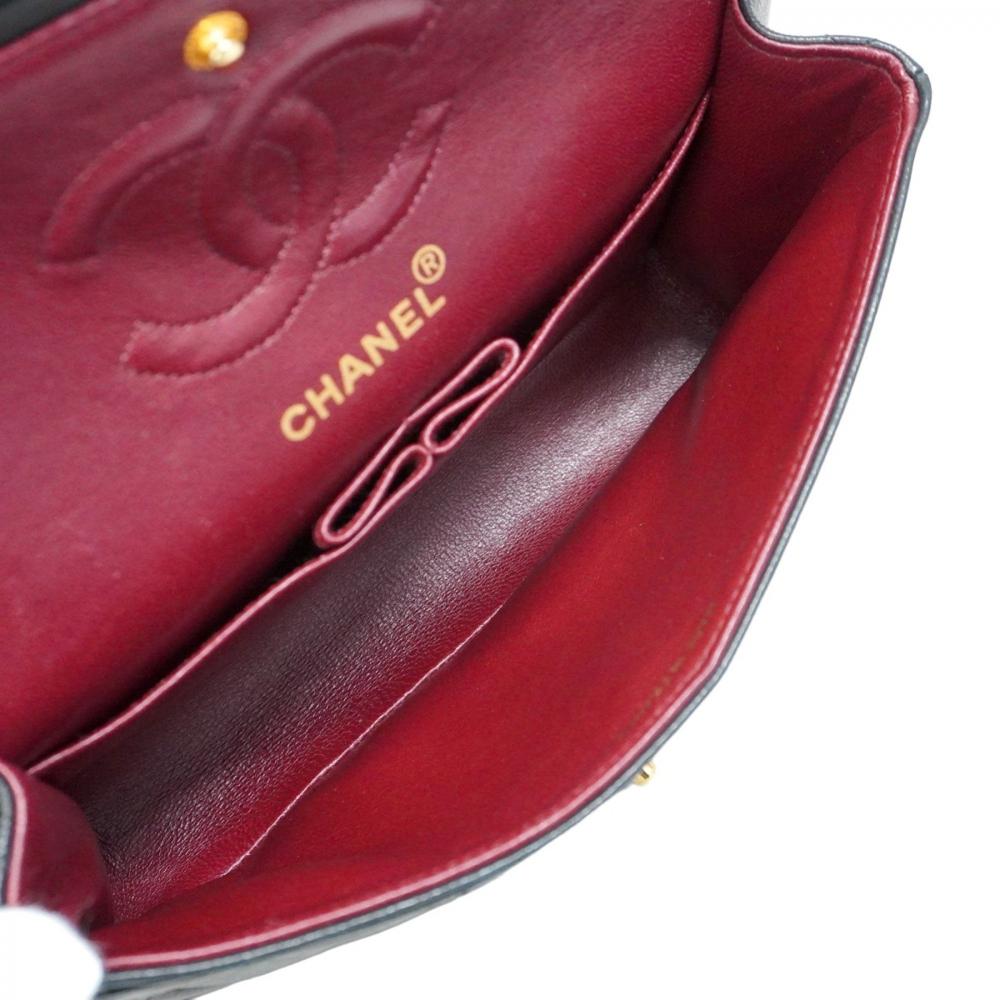 Black Leather Chanel Flap Bag