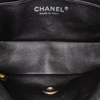 Black Leather Chanel Flap Bag
