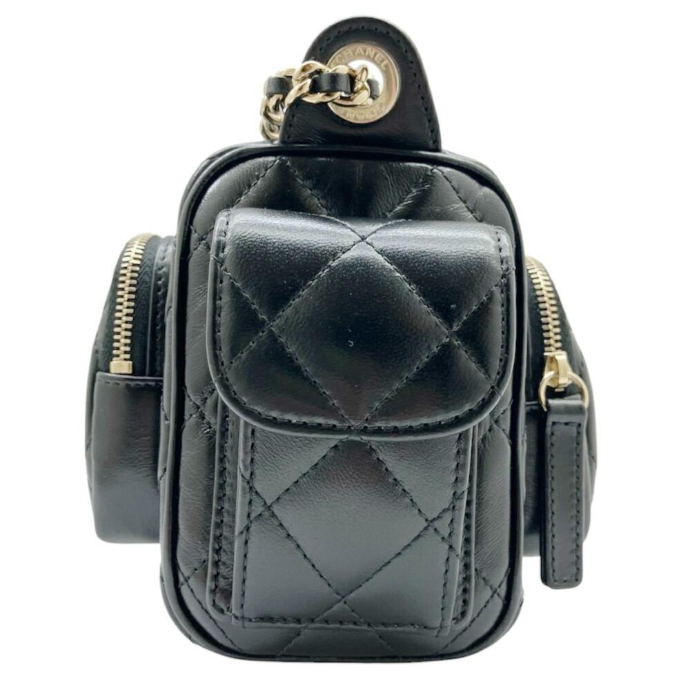 Black Leather Chanel Shoulder Bag