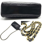 Black Leather Chanel Shoulder Bag
