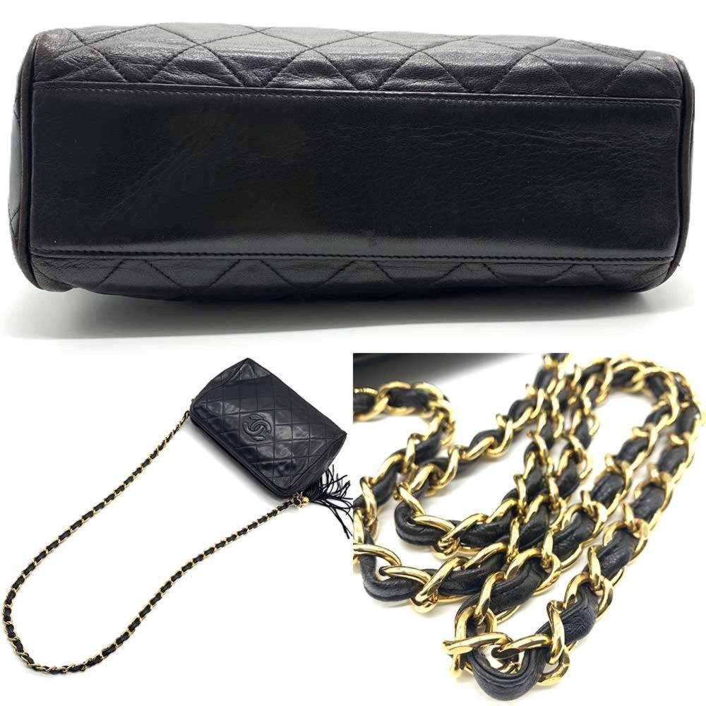 Black Leather Chanel Shoulder Bag