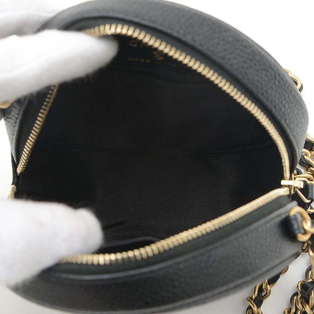 Black Leather Chanel Shoulder Bag