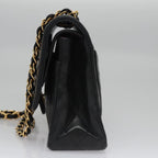 Black Leather Chanel Flap Bag