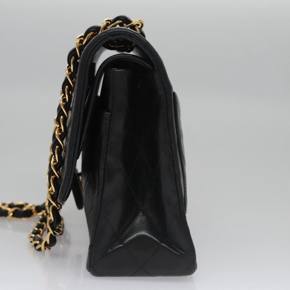 Black Leather Chanel Flap Bag