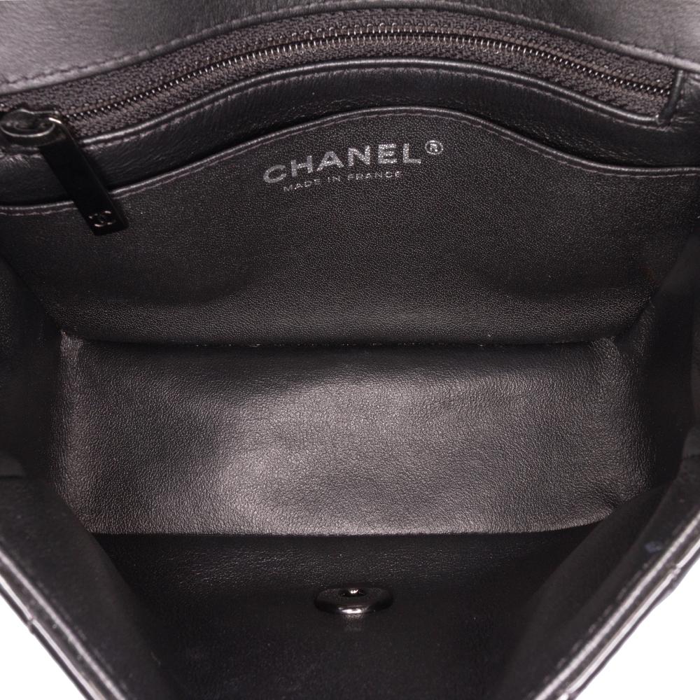 Black Leather Chanel Flap Bag