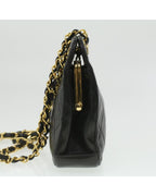 Black Leather Chanel Shoulder Bag