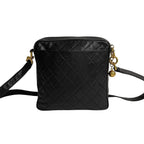 Black Leather Chanel Shoulder Bag