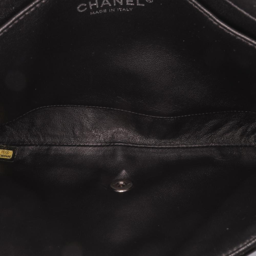 Black Leather Chanel Flap Bag