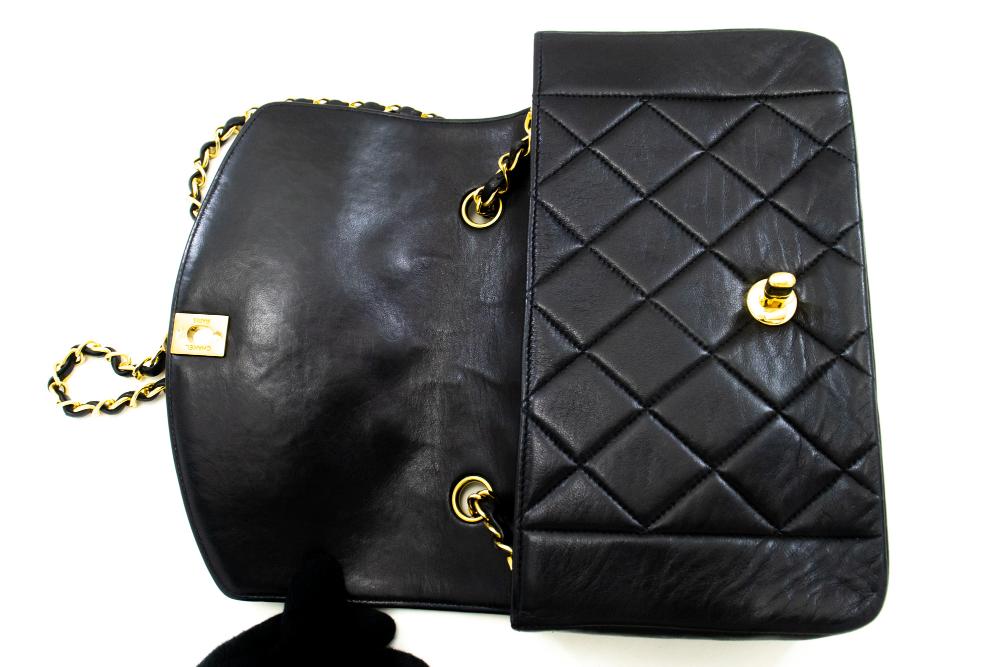 Black Leather Chanel Crossbody Bag