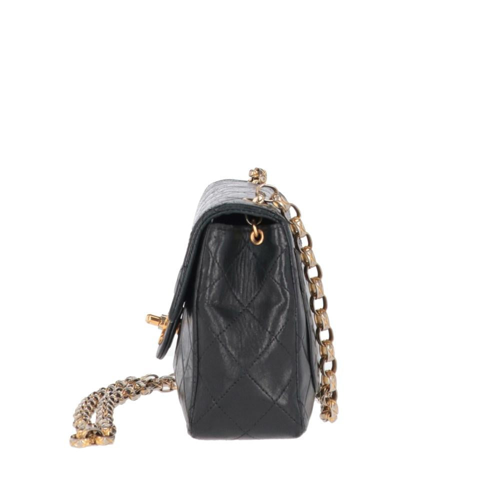 Black Leather Chanel Crossbody Bag