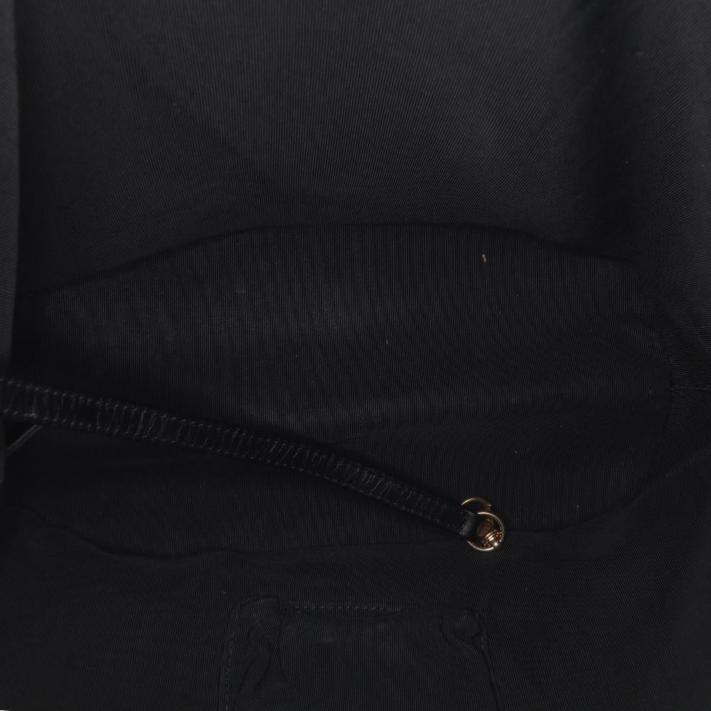 Black Leather Chanel Bucket Bag