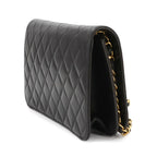 Black Leather Chanel Shoulder Bag