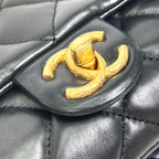 Black Leather Chanel Shoulder Bag