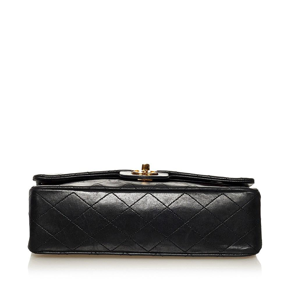 Black Leather Chanel Flap Bag
