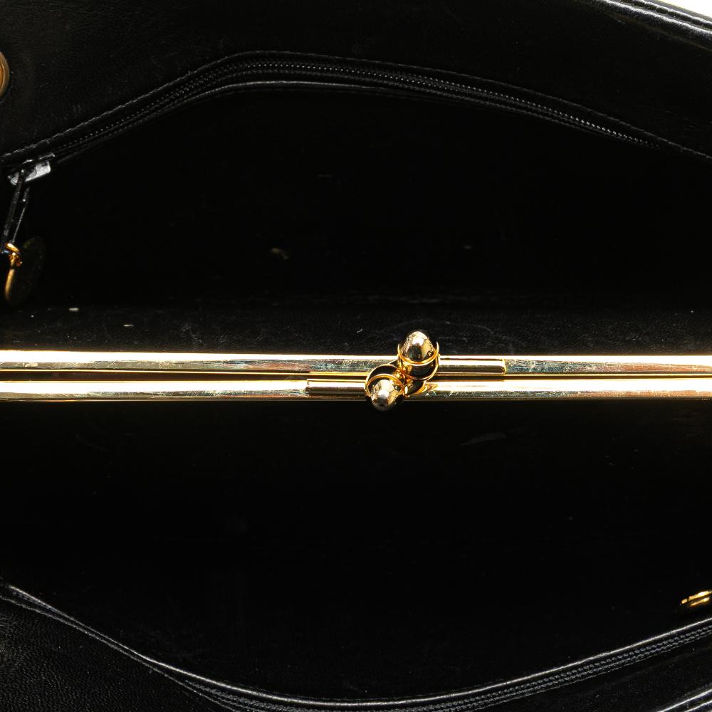 Black Leather Chanel Shoulder Bag