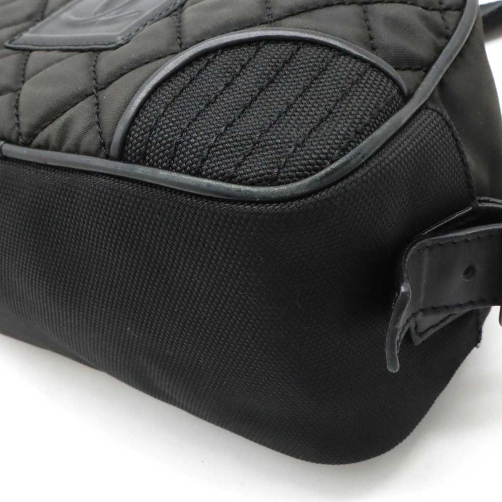 Black Leather Chanel Shoulder Bag