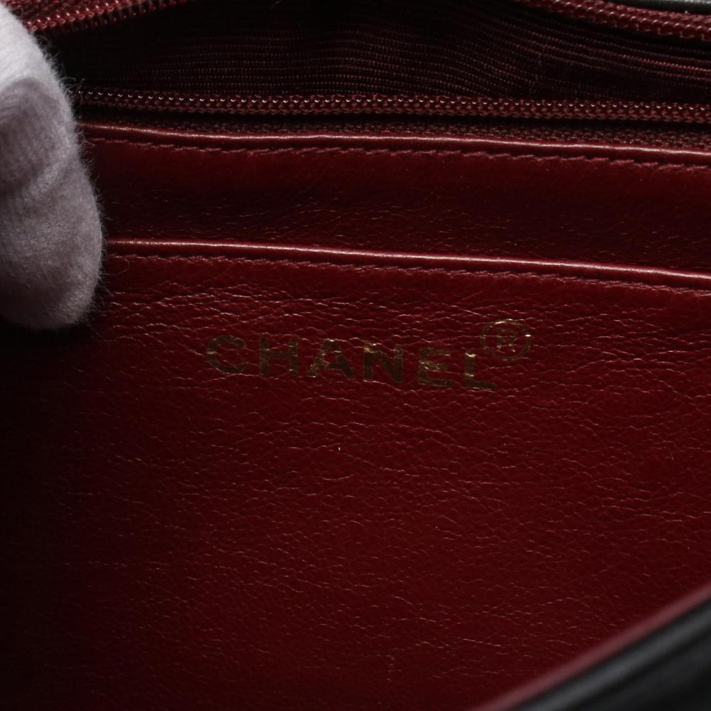 Black Leather Chanel Flap Bag