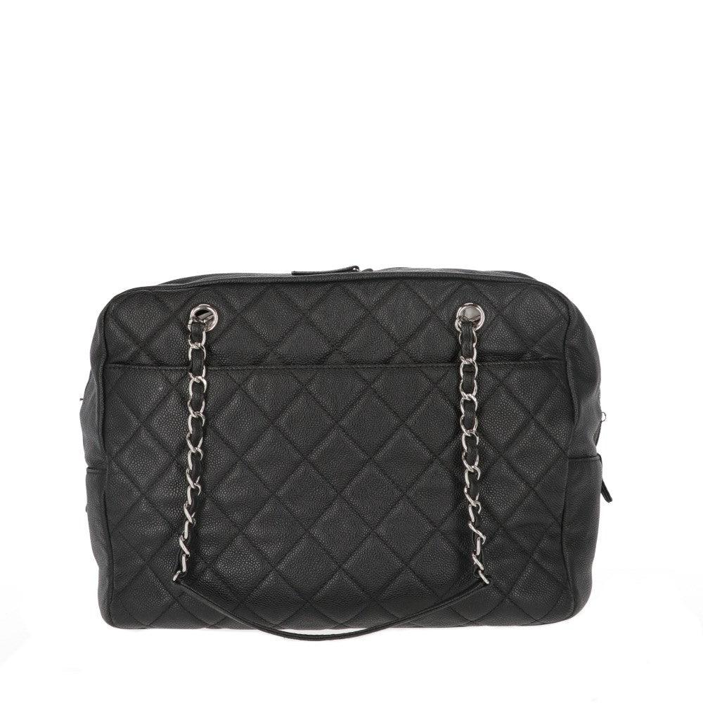 Black Leather Chanel Flap Bag