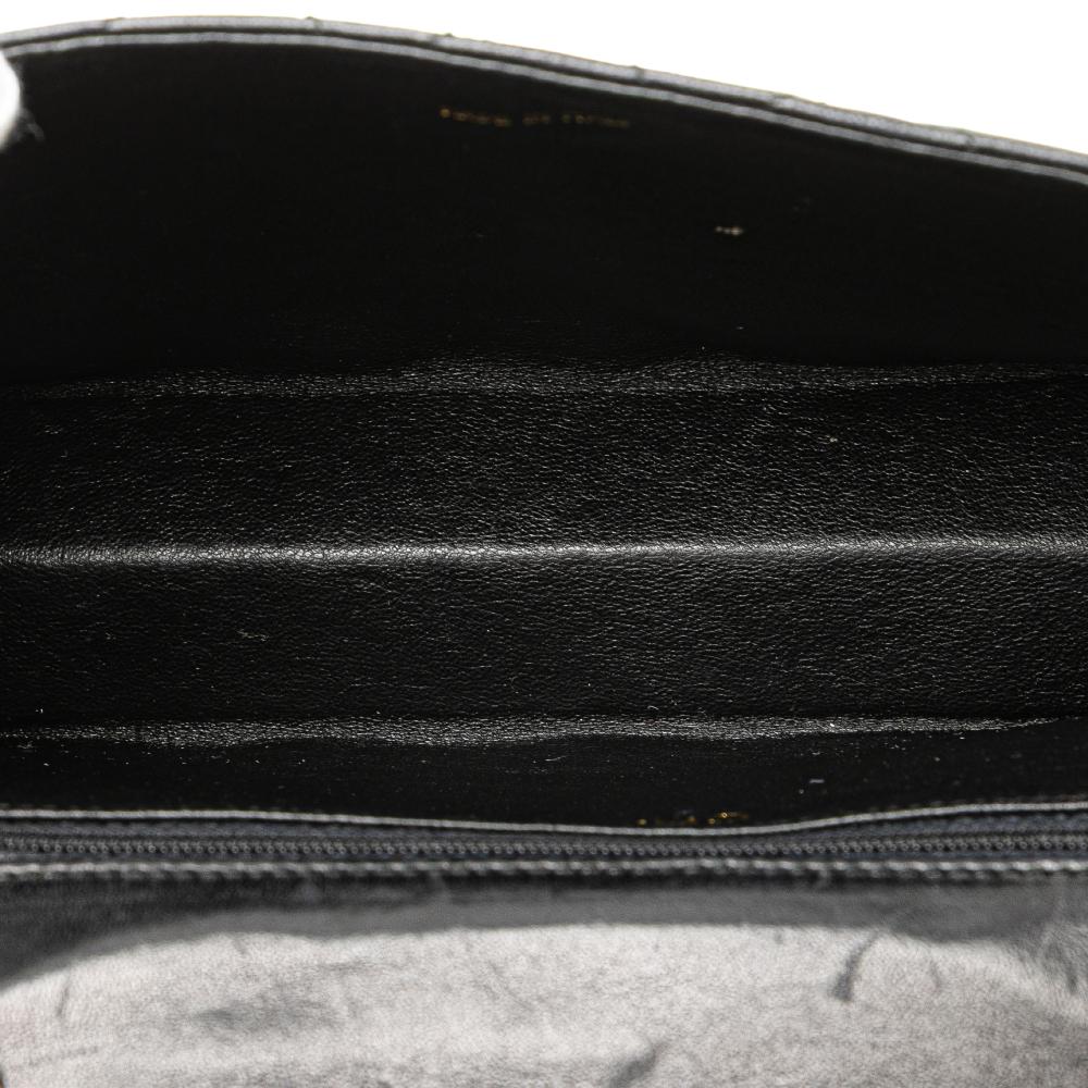 Black Leather Chanel Flap Bag