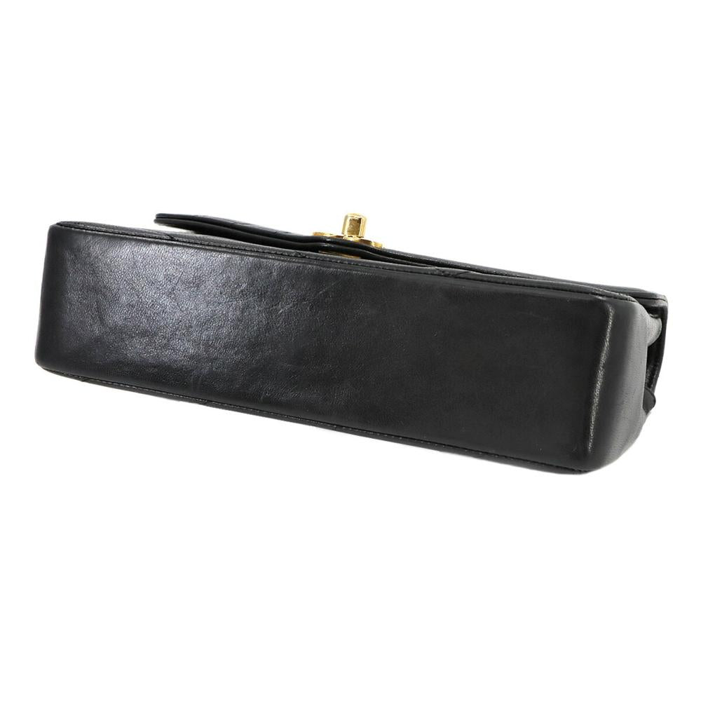 Black Leather Chanel Shoulder Bag
