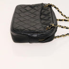 Black Leather Chanel Shoulder Bag