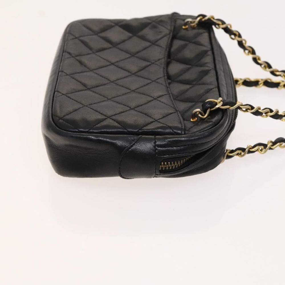 Black Leather Chanel Shoulder Bag