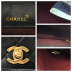 Black Leather Chanel Flap Bag