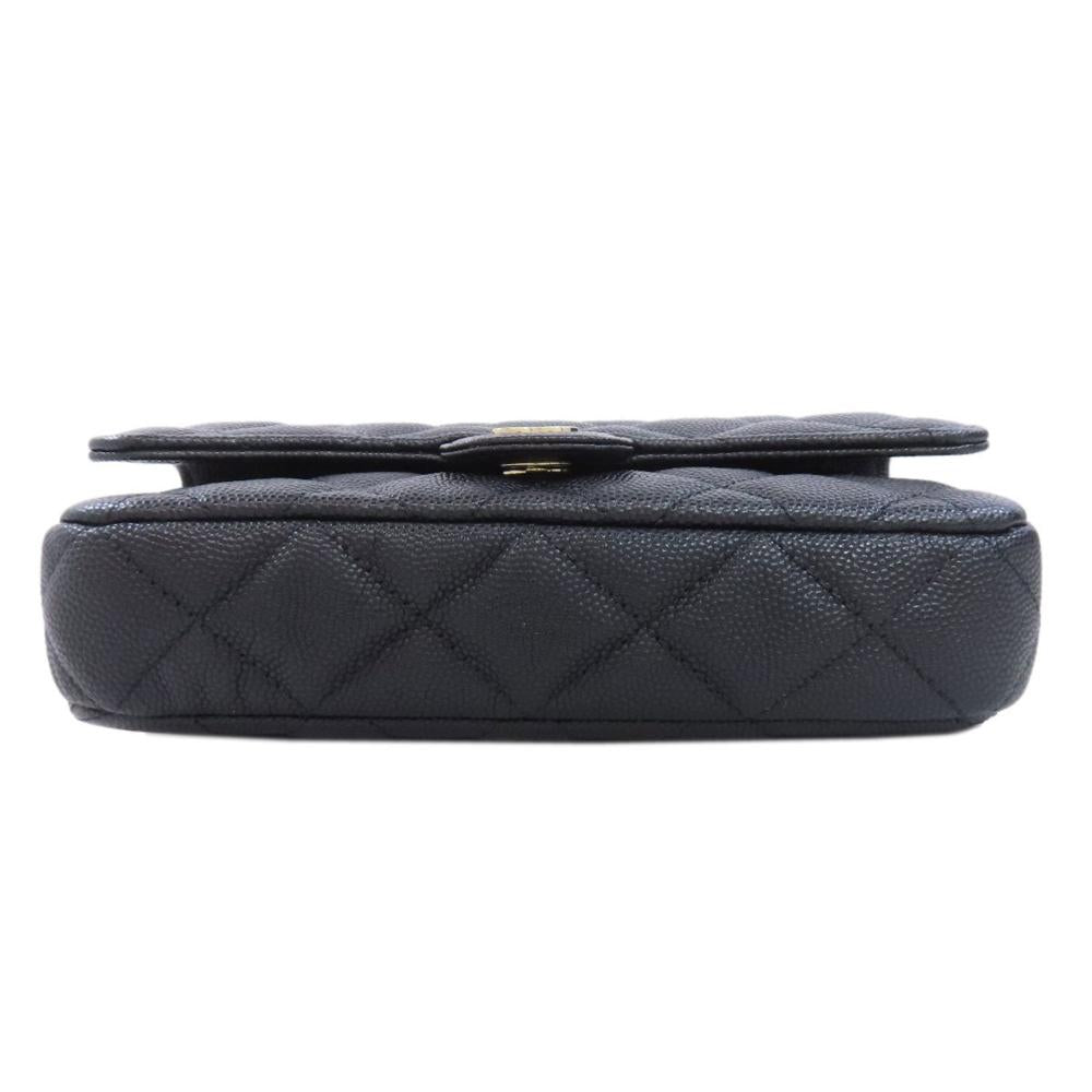 Black Leather Chanel Flap Bag