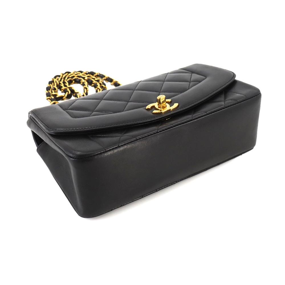 Black Leather Chanel Shoulder Bag