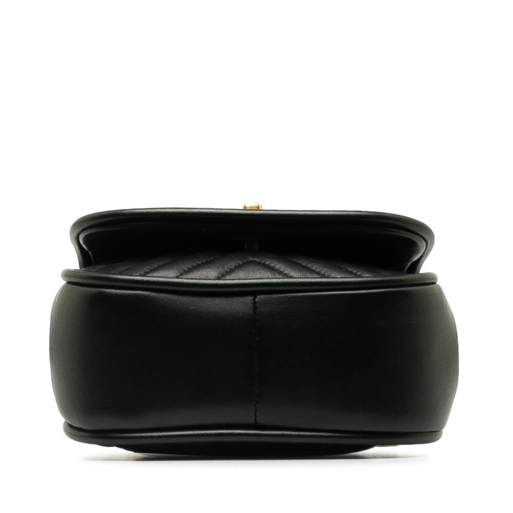 Black Leather Chanel Travel Bag