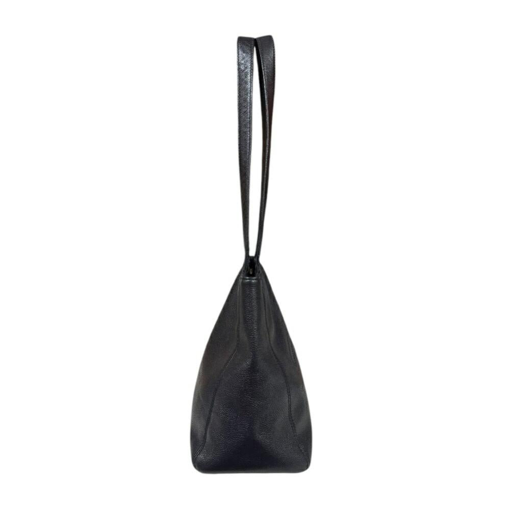 Black Leather Chanel Shoulder Bag
