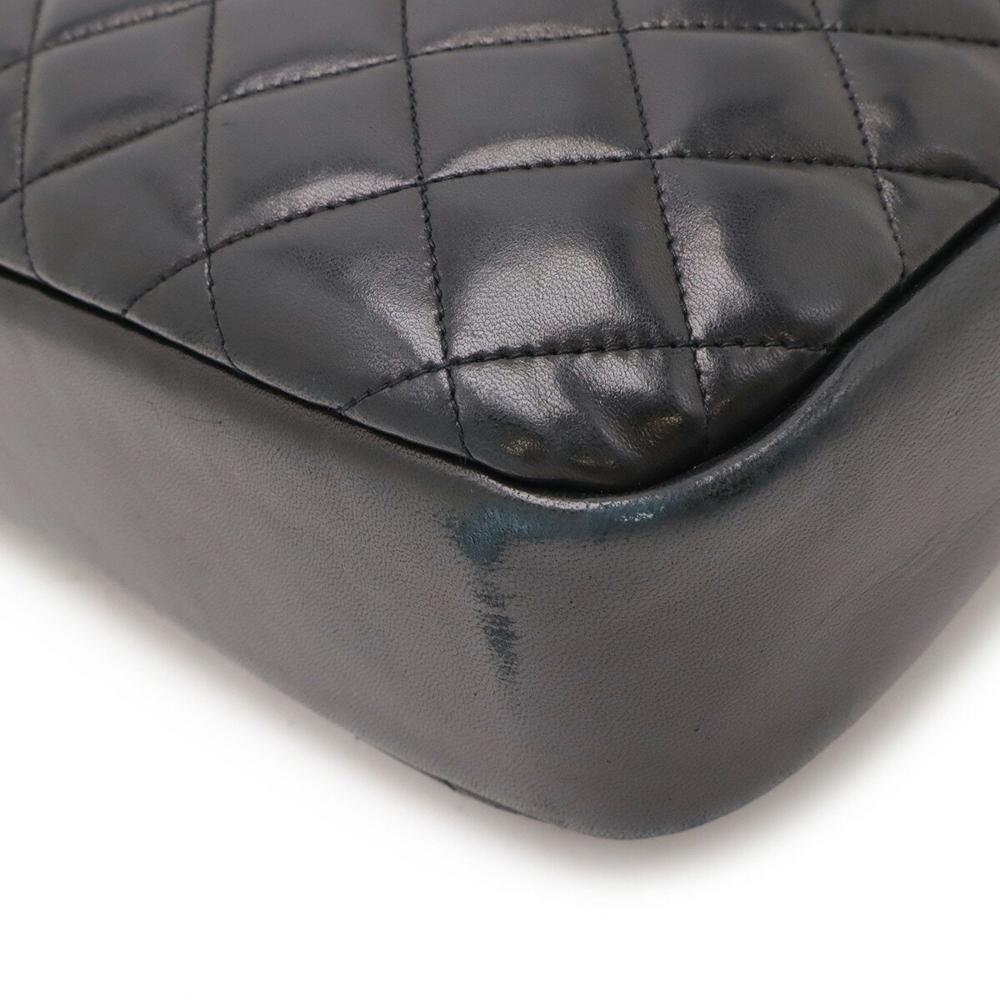 Black Leather Chanel Shoulder Bag