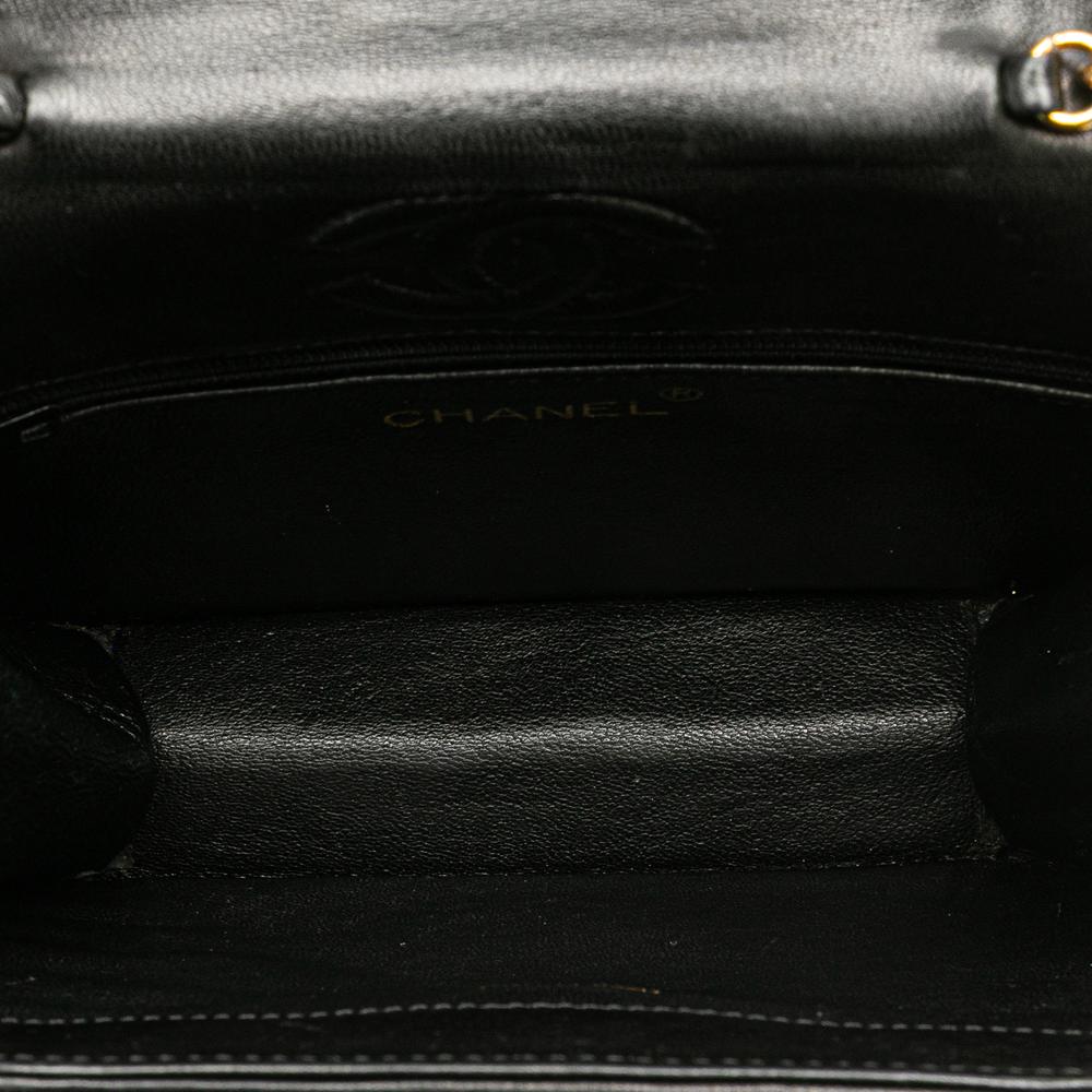 Black Leather Chanel Flap Bag