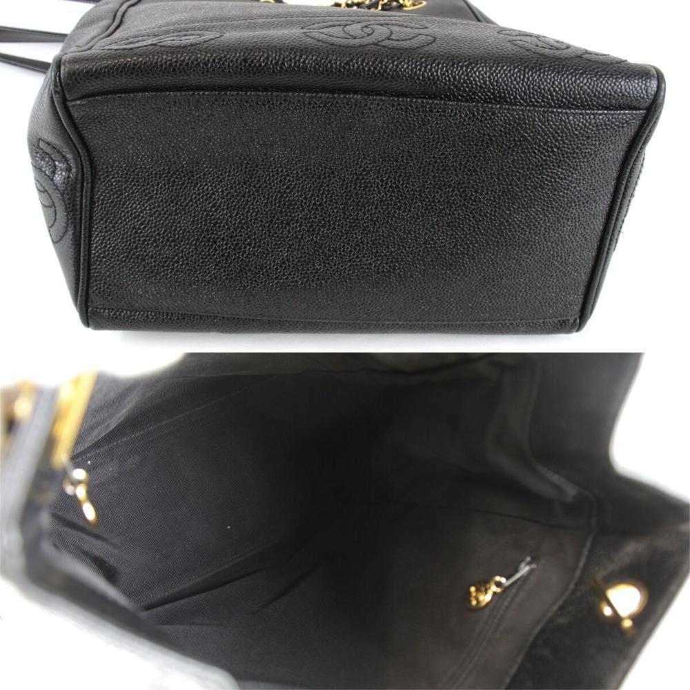 Black Leather Chanel Shoulder Bag