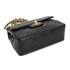 Black Leather Chanel Shoulder Bag