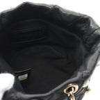 Black Leather Chanel Bucket Bag