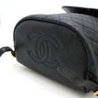 Black Leather Chanel Backpack