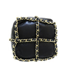 Black Leather Chanel Bucket Bag
