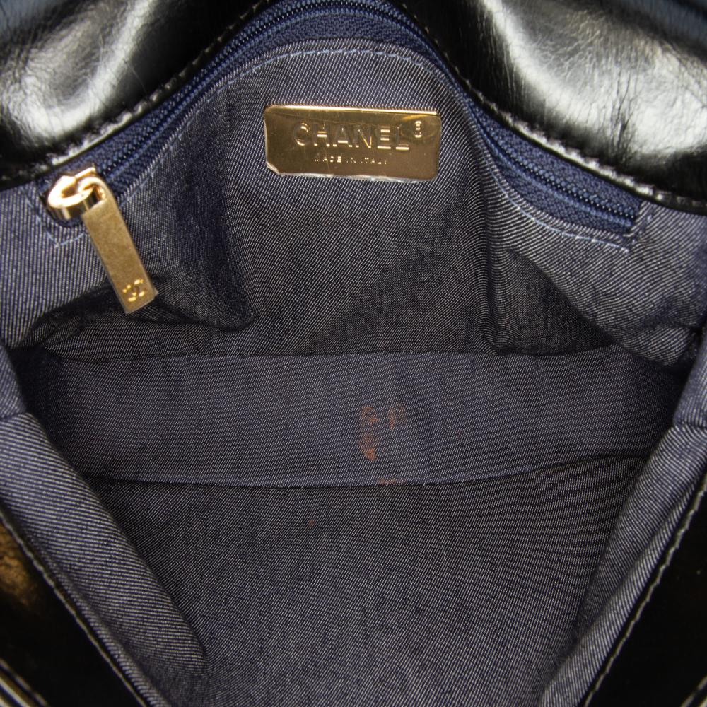 Black Leather Chanel Flap Bag