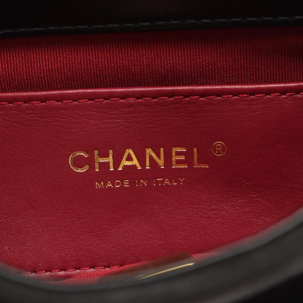 Black Leather Chanel Shoulder Bag