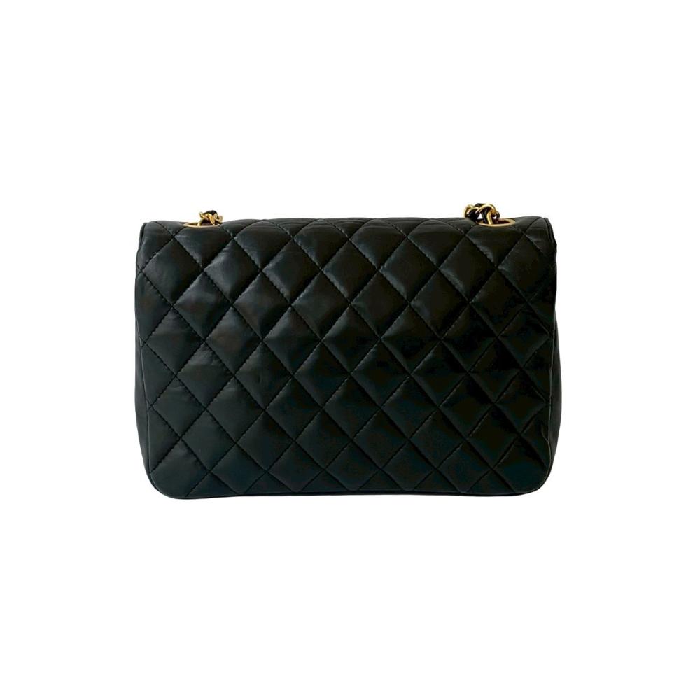 Black Leather Chanel Shoulder Bag