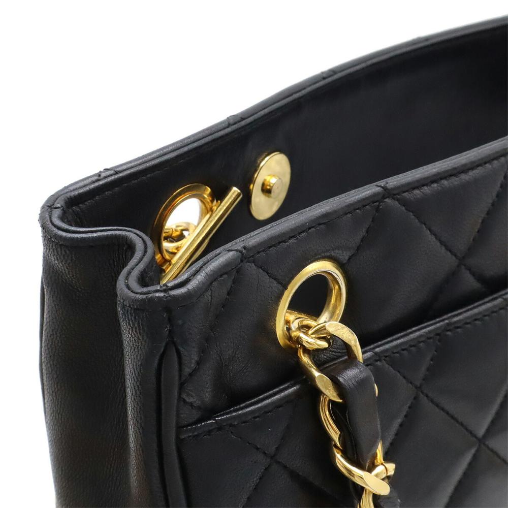 Black Leather Chanel Shoulder Bag