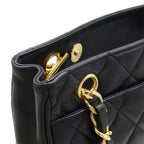 Black Leather Chanel Shoulder Bag