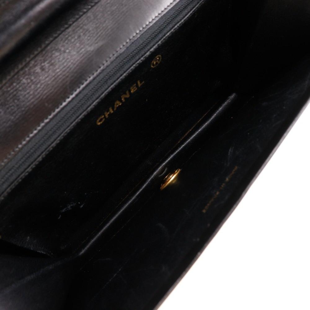 Black Leather Chanel Shoulder Bag