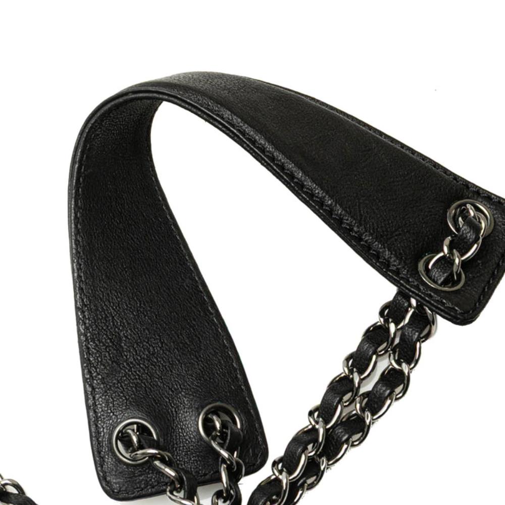 Black Leather Chanel Crossbody Bag