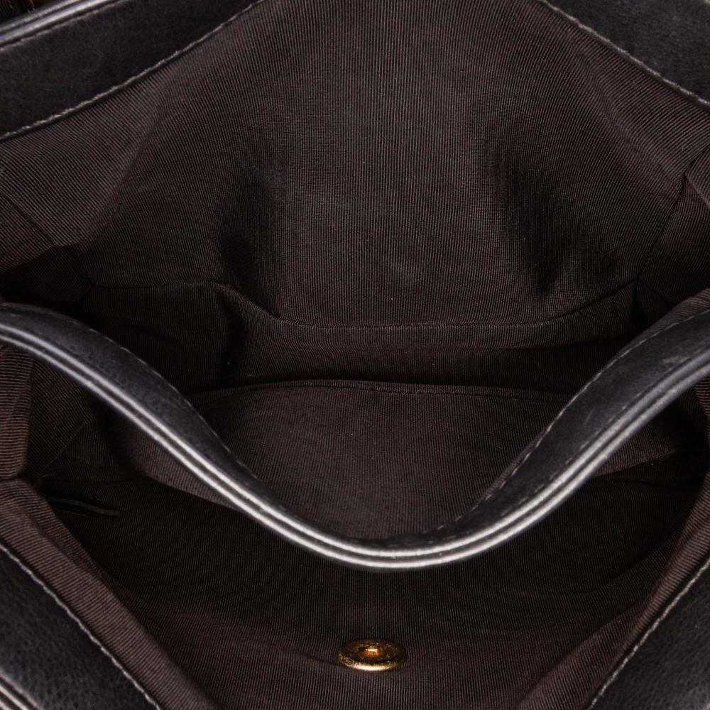 Black Leather Chanel Flap Bag