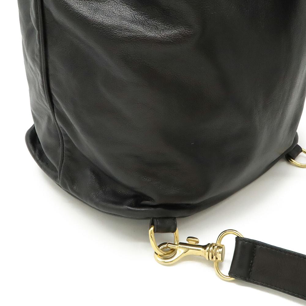 Black Leather Chanel Shoulder Bag