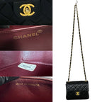 Black Leather Chanel Shoulder Bag