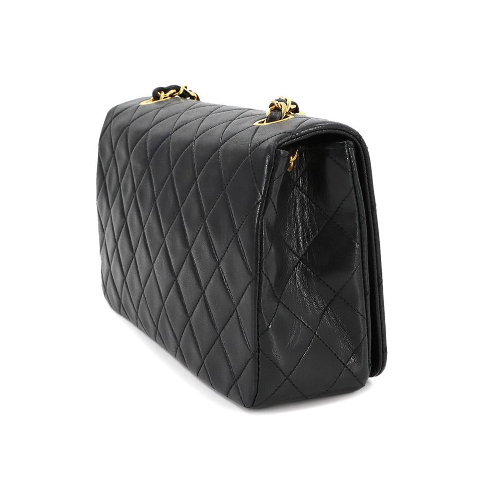 Black Leather Chanel Shoulder Bag