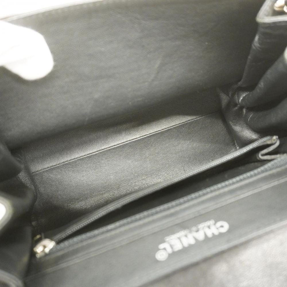 Black Leather Chanel Shoulder Bag